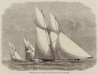 Regata di schooner del Royal London Yacht Club, al largo del Nore